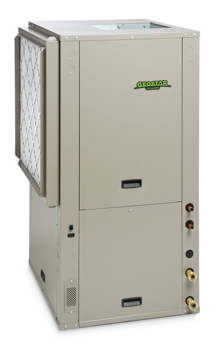 Water Furnace Aston Advanced 161K049TR141N00D0 Geothermal Heat Pump, 4 Tons, R-410A, Vertical, Upflow, Right Hand, 208/230 V, 17.2-24.5 EER, 1" FPT Swivel (Water), 3/4" PVC Socket (Condensate) Connection, 1-Phase
