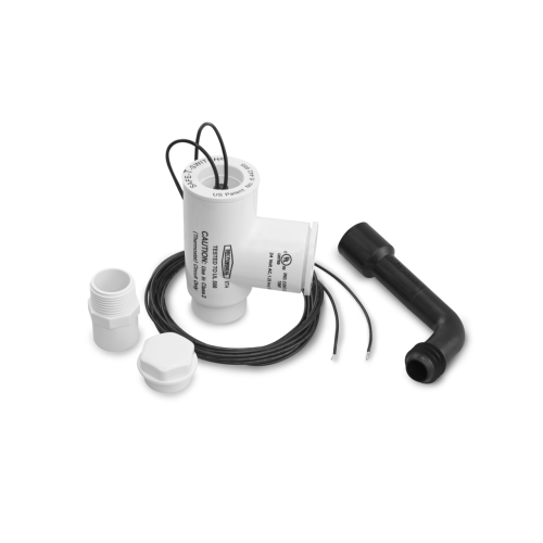 RectorSeal Safe-T-Switch Condensate Overflow Switch, 3/4" NPT Adapter, Slip (For 3/4" & 1" PVC), Schedule 40 PVC, White