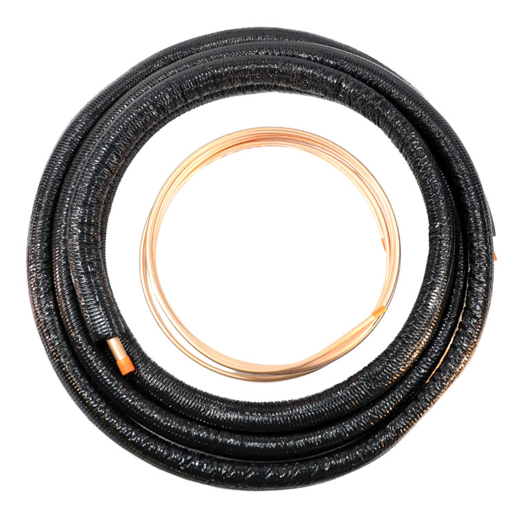 Cerro Flow Products 614 CerroSet Black Shield UV 614203560009 Black Shield UV Line Set, 7/8" Suction Line Size, 3/8" Liquid Line Size, 35' Length, 1/2" Insulation Thickness, 3.3 R-Value, Plain End, C12200 Copper (Tube), NBR/PVC (Insulation)