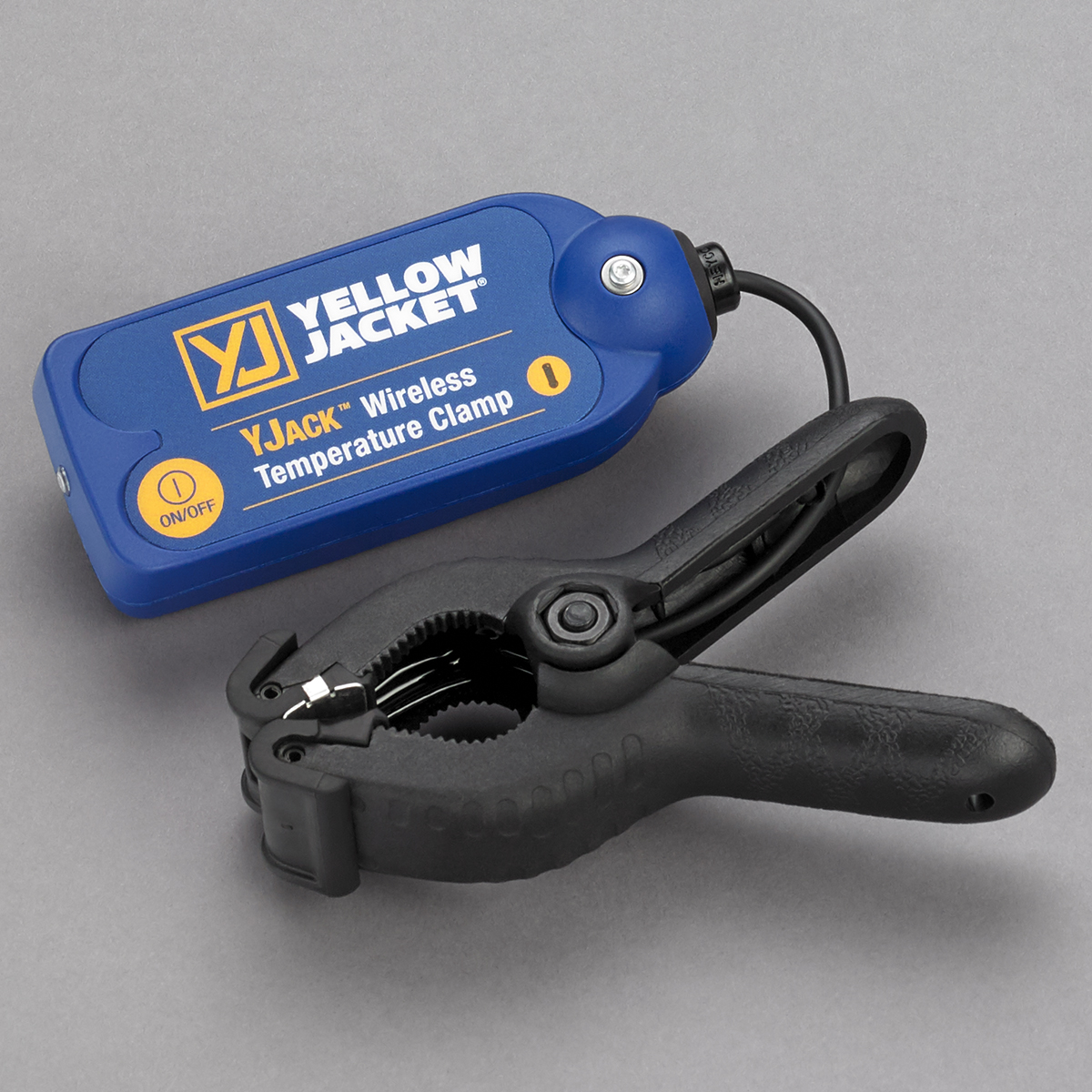 Yellow Jacket YJACK 67061 Temperature Clamp, -40-176 Â°F Measuring Range, Â± 1.8 Â°F (Typical), 1-1/2" (Tether Length) Wire Length, 10 Seconds (90% Of Differential TYP) Response Time, -0.4-131 Â°F (Operating), -40-122 Â°F (Storage), Powered By AAA Batteries, Plastic (Body)